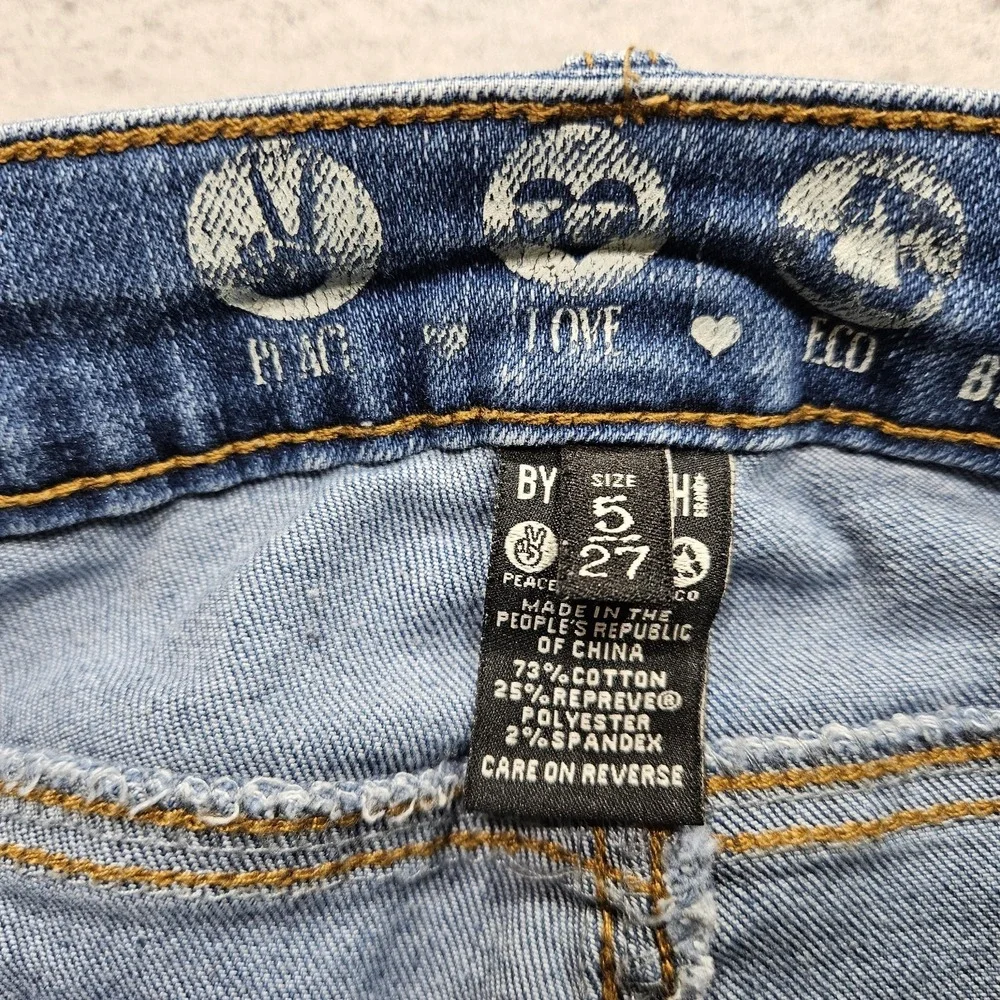 Rewash Jeans Womens 5/27 Blue Medium Low Rise Skinny Stretch Distressed 27x28